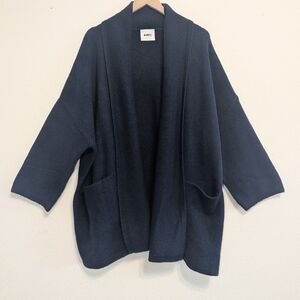 Beryll Women’s CASHMERE Cocoon Oversize Cardigan Sweater Navy One Size